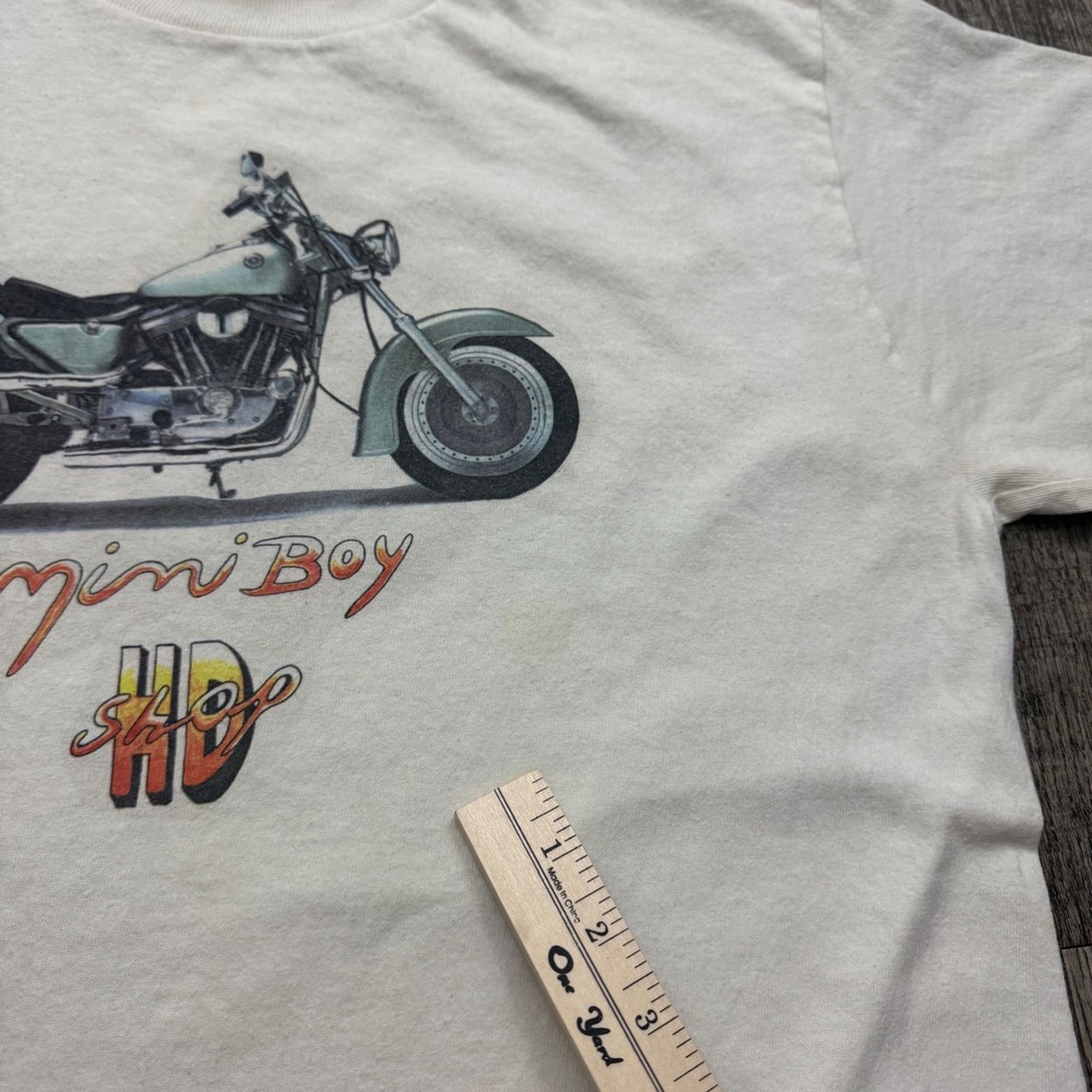 Vintage Harley Davidson Shop Paris France Biker Motorcycle T-Shirt Tee Jerzees - Picture 5 of 8
